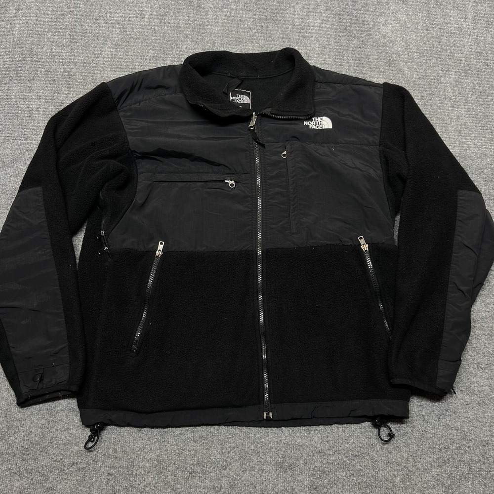 The North Face Jacket Mens Medium Black Polartec Fleece Full Zip Pockets Hiking